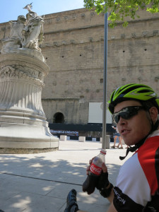 Kevin recovering from a rough first part of the ride with a coke. 