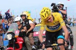Chris Froome, today's stage winner and likely winner overall, looking both haggard and out-of-focus. Artistic license on my part? Nope. Just screwed up.